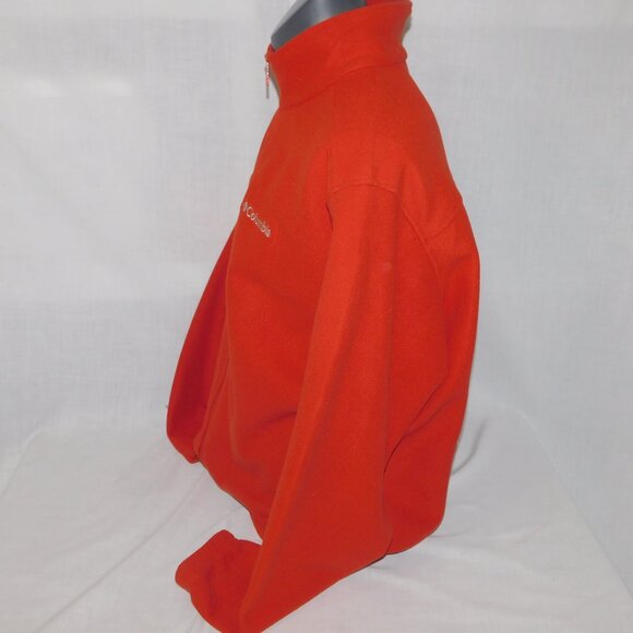 Columbia Mens XL Orange Omni Heat Hot Dots Full Zip Fleece Jacket Sweater - Picture 11 of 14
